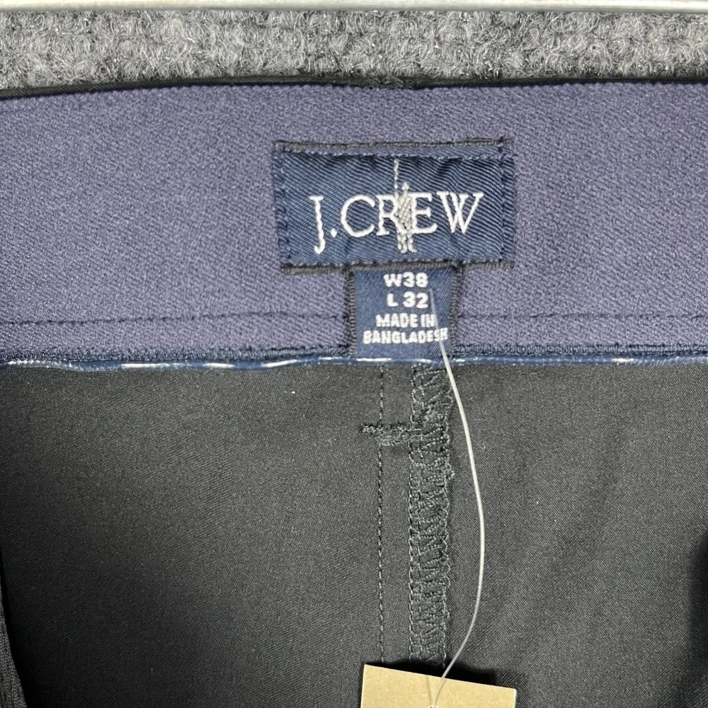 J.Crew Oarsman Tech Pant Mens 38x32‎ Black Athletic Fit Stretch Cotton-Nylon NEW